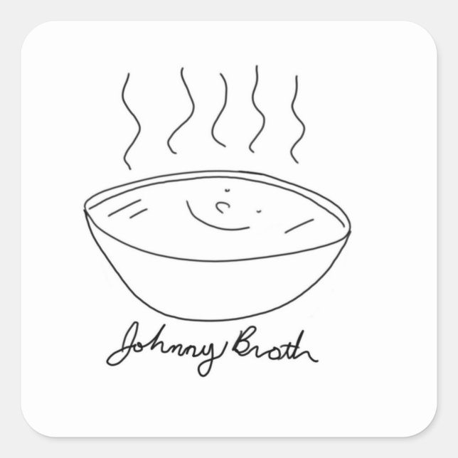 Sticker Carré Bouton Johnny Broth (Devant)