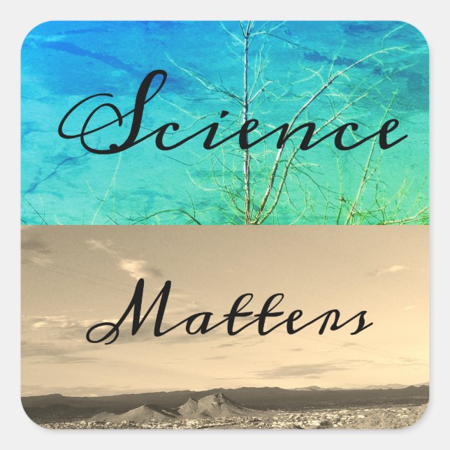 Sticker Carré Bouton Science Matters (Devant)
