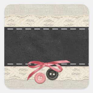 Sticker Carré Boutons vierges - Emballage produit personnalisabl