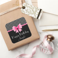 Bow Rose Noir Et Blanc Pois Anniversaire