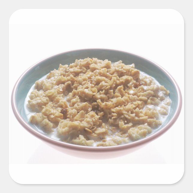 Sticker Carré Bowl of Oatmeal (Devant)