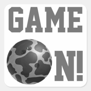 Sticker Carré Bowling Ball Cow Grey