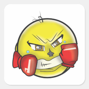 Sticker Carré Boxe Combattre Emoji avec des gants