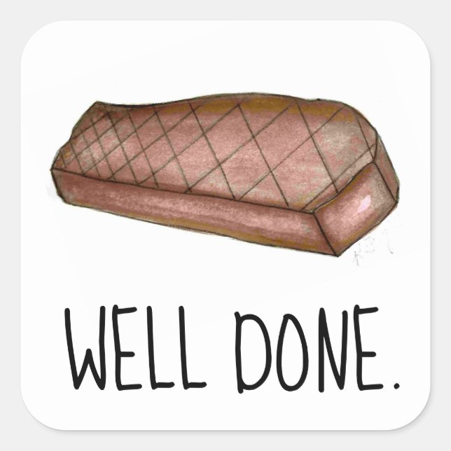 Sticker Carré Bracelet bien fait Steak bon travail bon enseignan (Devant)