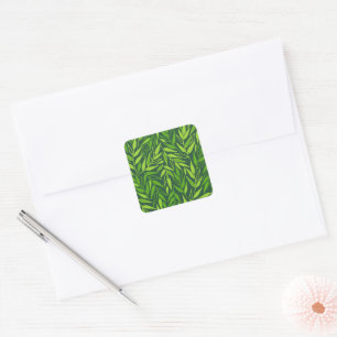 Sticker Carré Branche feuille.
