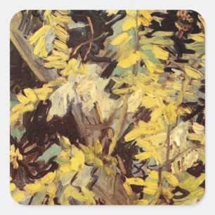 Sticker Carré Branches d'acacia en fleurs par Vincent van Gogh