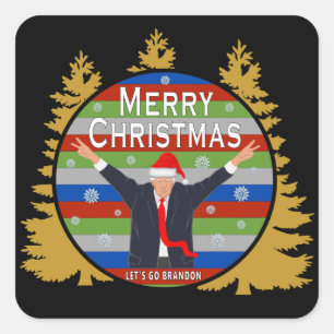 Sticker Carré Brandon Noël Trump Snowflake Holiday
