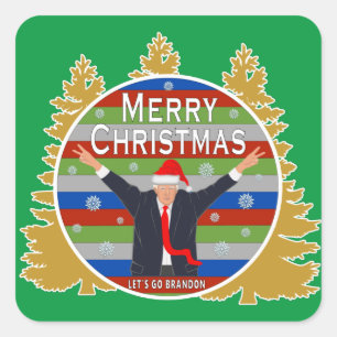 Sticker Carré Brandon Noël Trump Snowflake Holiday