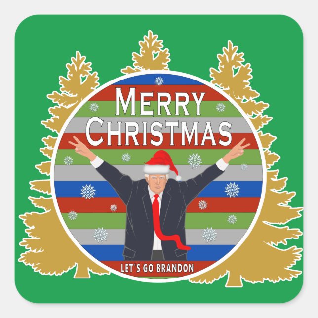 Sticker Carré Brandon Noël Trump Snowflake Holiday (Devant)