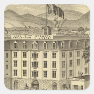 Sticker Carré Brasserie Iron City, Frauenheim et Vilsack