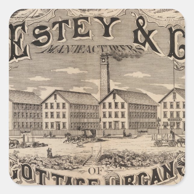 Sticker Carré Brattleboro Vermont (Devant)