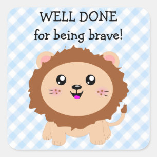 Sticker Carré Bravo pour être courageux - mignon lion