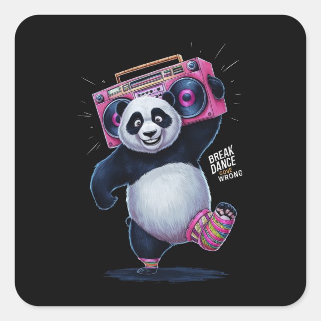 Sticker Carré 'BREAK DANCE' et 'GONE WRONG' (Devant)