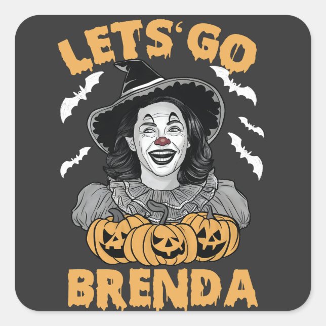 Sticker Carré Brenda Éffrayant Halloween Kamala Harris (Devant)