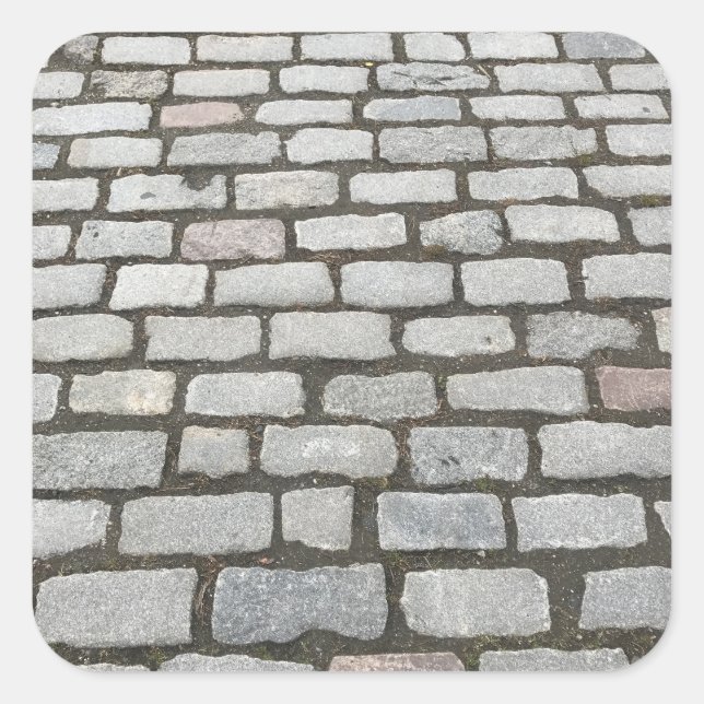 Sticker Carré Brick Cobblestone Street Pathway Nature Photograph (Devant)