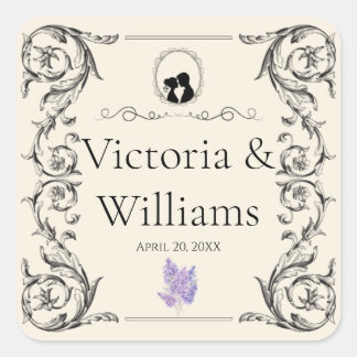 Sticker Carré Bridgerton Inspired Regency Society Silhouette