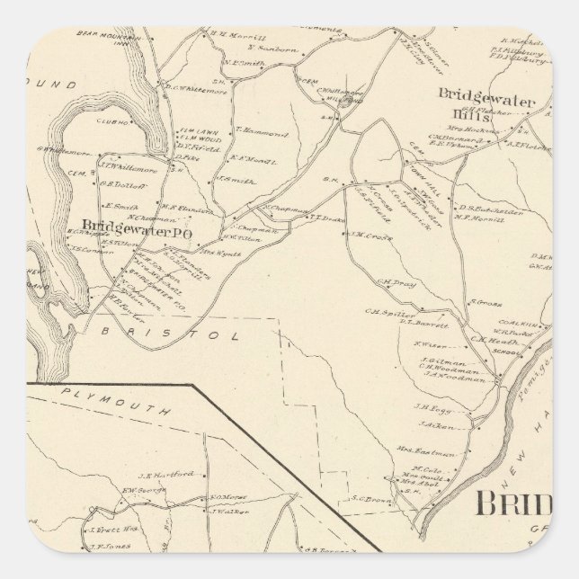 Sticker Carré Bridgewater, Hébron (Devant)