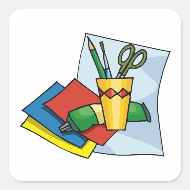 Sticker Carré Bright Craft Supplies Colorful Art Tools (Devant)