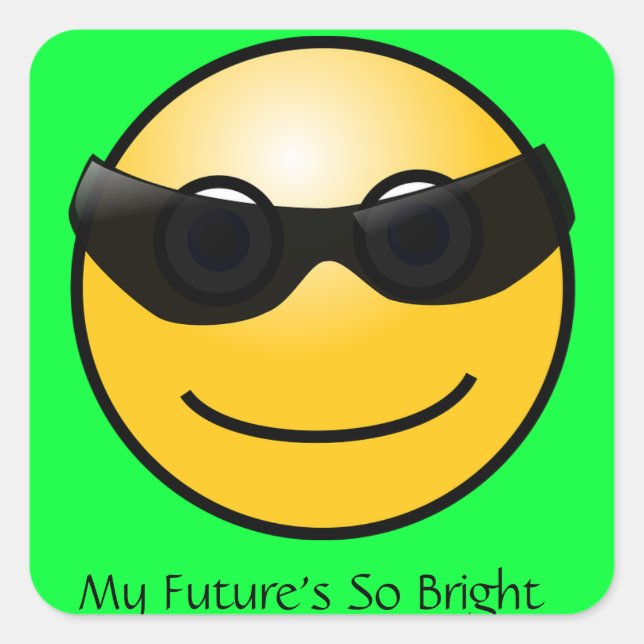 Sticker Carré Bright Future Funny Sun dans Lunettes de soleil St (Devant)