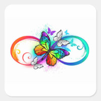 Bright infinity with rainbow butterfly
