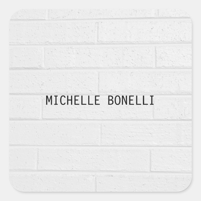 Sticker Carré Briques murales grises Conception Plaque lisible M (Devant)