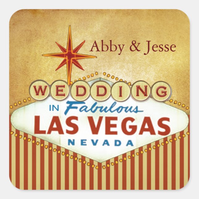 Sticker Carré Briques rouge et or Las Vegas (Devant)