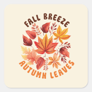 Sticker Carré Brise d'automne, Feuilles d'automne
