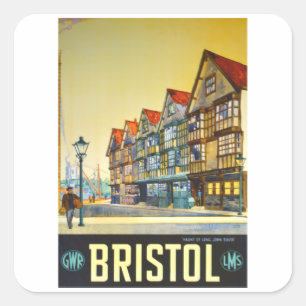 Sticker Carré Bristol - UK - Vintage voyage