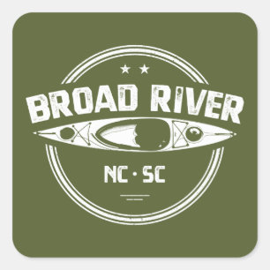 Sticker Carré Broad River Caroline du Nord Caroline du Sud Carol