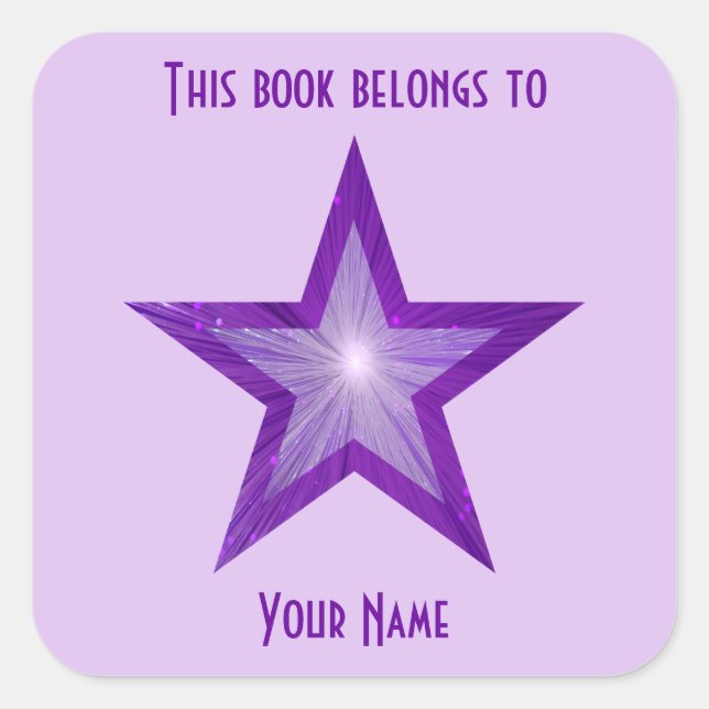 Sticker Carré Brochure de la plaque d'immatriculation Purple Sta (Devant)