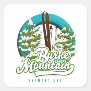 Sticker Carré Bromley Mountain Peru Vermont US logo ski carré S