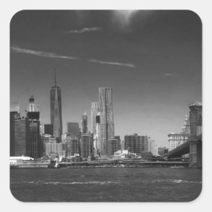 Sticker Carré Brooklyn noir panoramique