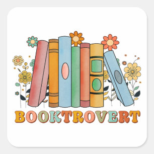 Sticker Carré Brooktrovert, Librairie Bookish, Livre Lover