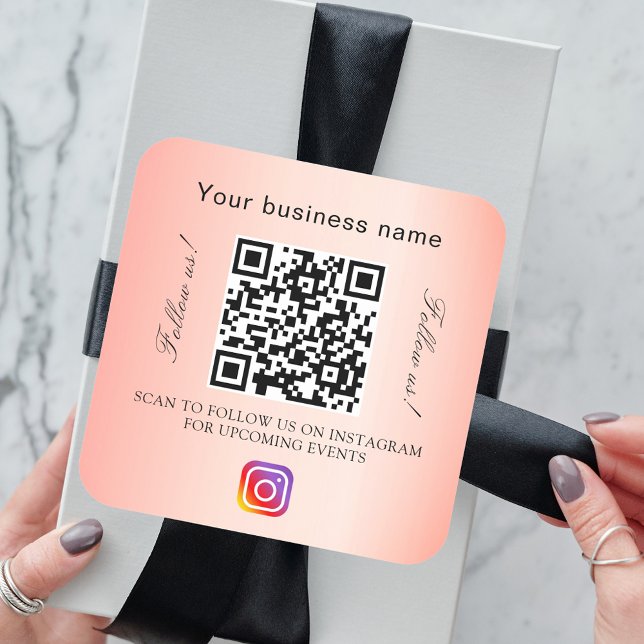 Sticker Carré Brouiller nom d'entreprise qr code instagram (Créateur téléchargé)