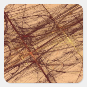 Sticker Carré Brown Fractal Grunge Abstrait
