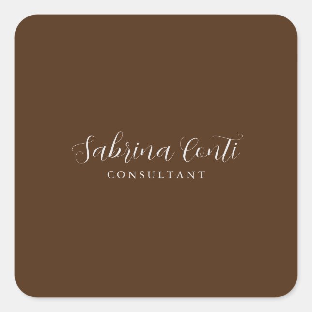 Sticker Carré Brown Professional Calligraphie moderne tendance P (Devant)