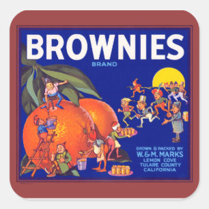 Sticker Carré Brownies Marque California Oranges