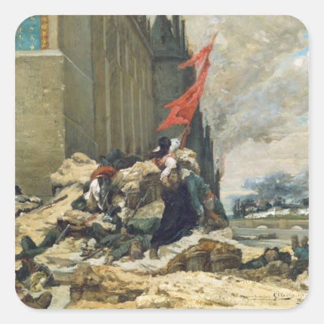 Sticker Carré Brûlage des Tuileries, 1871 (Devant)