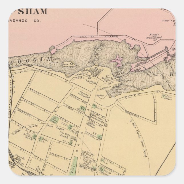 Sticker Carré Brunswick, Topsham (Devant)