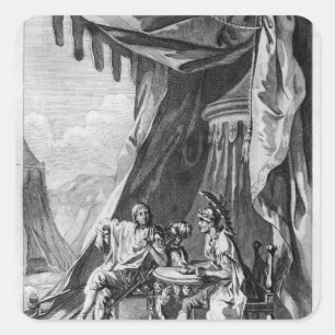 Sticker Carré Brutus et Cassius dans la tente du Brutus