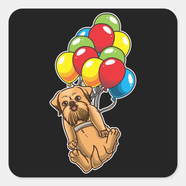 Sticker Carré Bruxelles Griffon Bruxellois Don de chien (Devant)