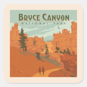 Sticker Carré Bryce Canyon National Park Formations rocheuses