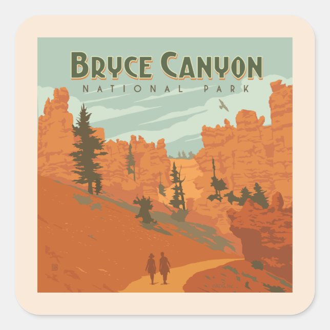 Sticker Carré Bryce Canyon National Park Formations rocheuses (Devant)