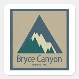 Sticker Carré Bryce Canyon National Park Rustique