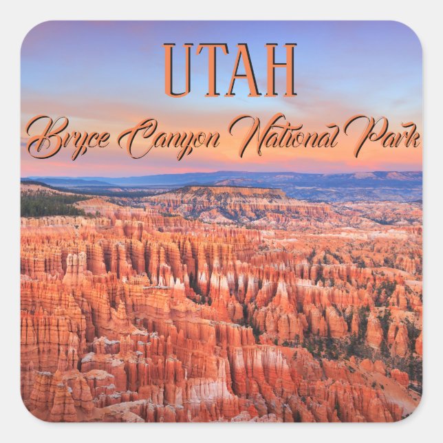 Sticker Carré Bryce Canyon National Park Sunset Photo (Devant)