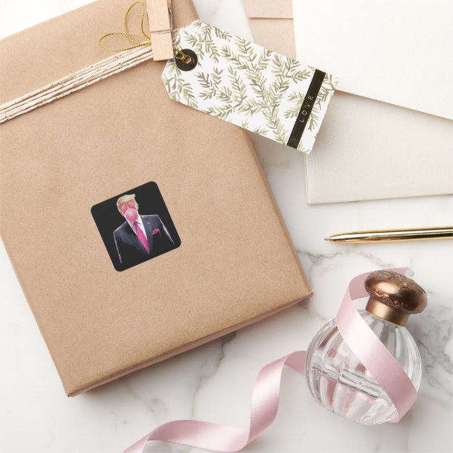 Sticker Carré Bubbal gum Trump (Cadeaux)