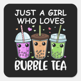 Sticker Carré Bubble Tea Cadeaux Filles Kawaii Bubble Tea