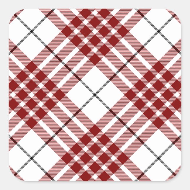 Sticker Carré Buchanan tartan rouge blanc plaid (Devant)