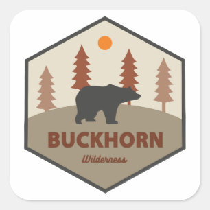 Sticker Carré Buckhorn Wilderness Washington Bear