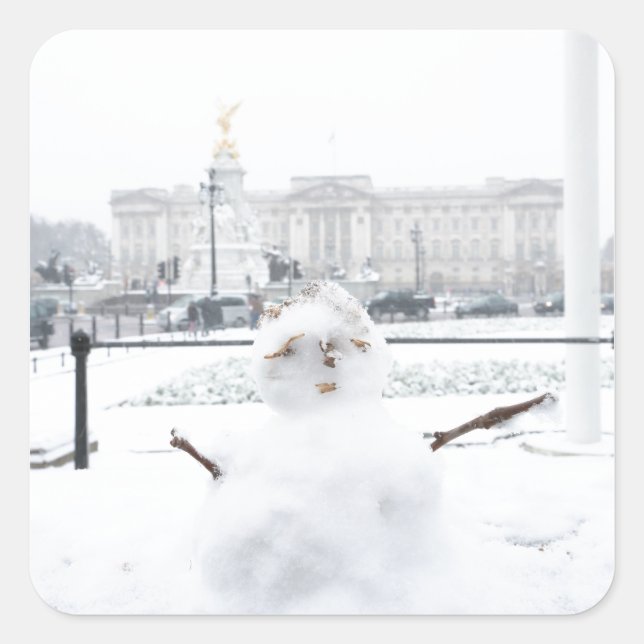 Sticker Carré Buckingham Palace Snowman (Devant)